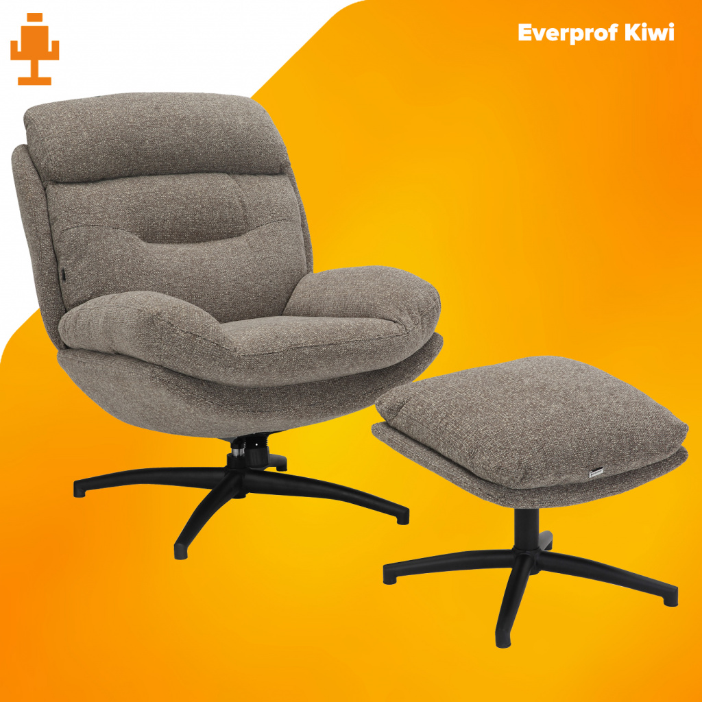 Кресло мягкое Everprof Kiwi Ткань Светло-коричневый