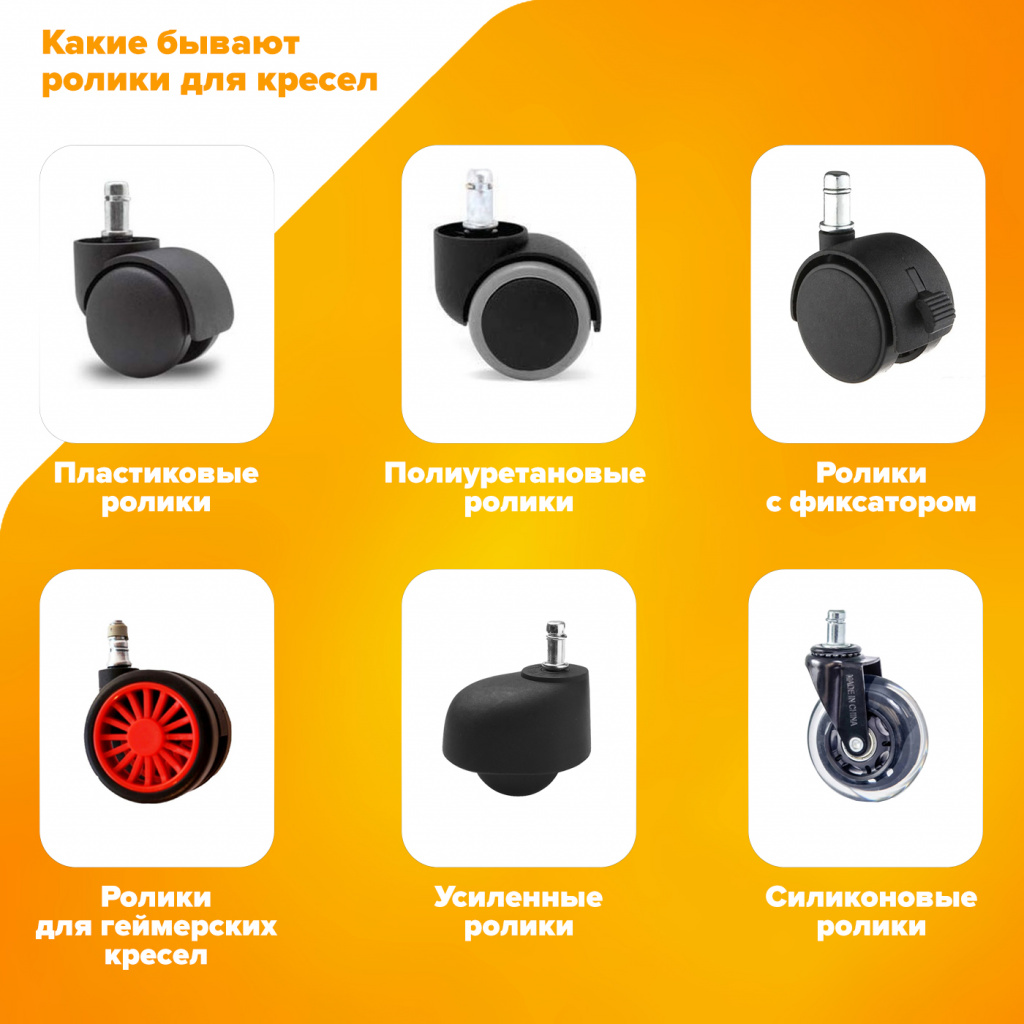 Какие бывают ролики для кресел