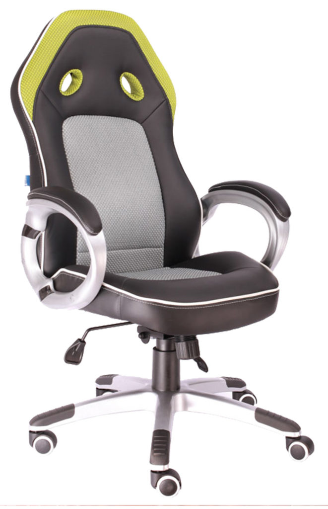 Геймерское кресло Everprof Drive TM Ткань+Экокожа Зеленый