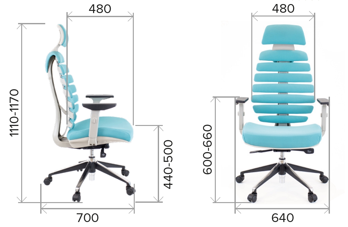 Размеры кресла голубого из ткани
