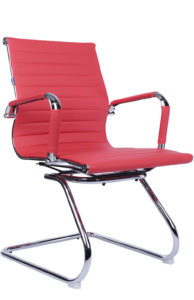 Кресло для посетителей Everprof Leo CF Экокожа Красный