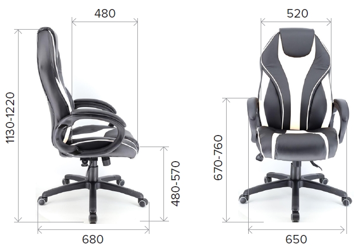 Размеры геймерского кресла Wing TM экокожа