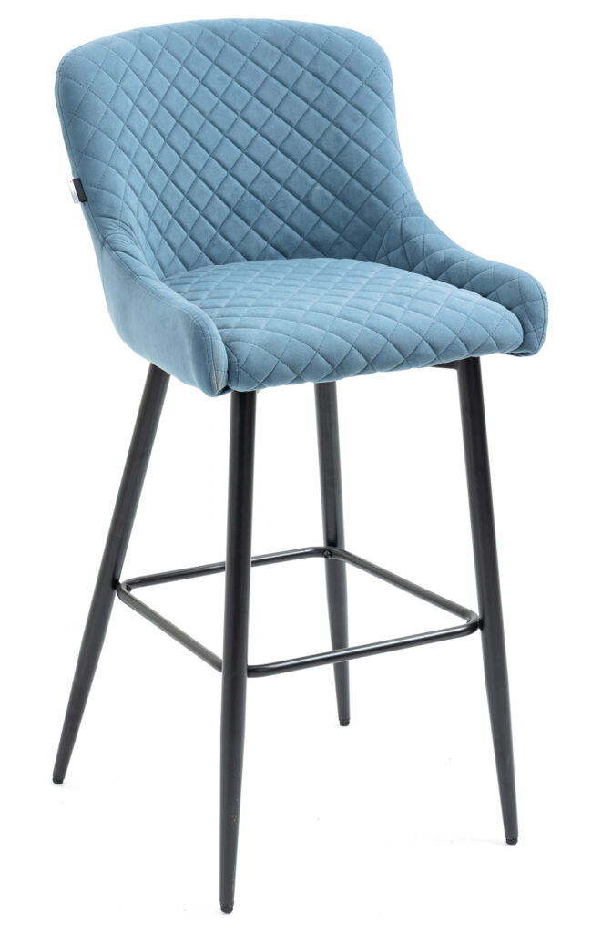 Барный стул со спинкой из ткани