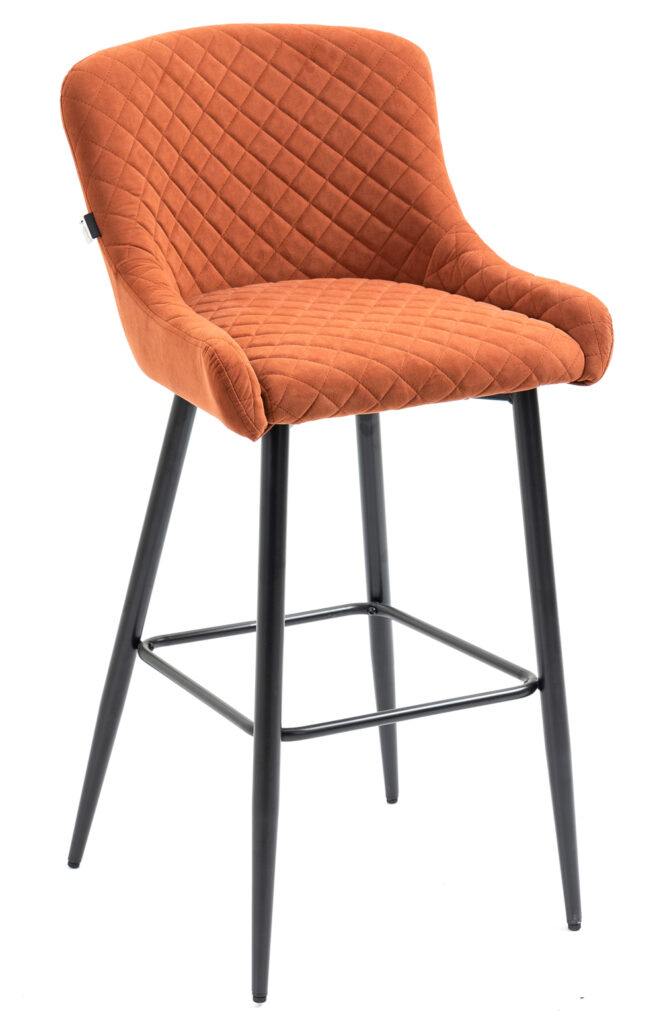 Барный стул со спинкой из ткани