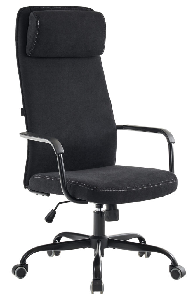 Кресло руководителя с высокой спинкой из ткани